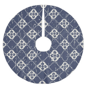 Saia Para Árvore De Natal De Poliéster Flores vestidas: Vintage sem costura