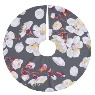 Saia Para Árvore De Natal De Poliéster Flores Vintage Spring: Wallpaper Detalhado.