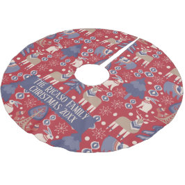 Saia Para Árvore De Natal De Poliéster Floresta Escandinava Personalizada no inverno