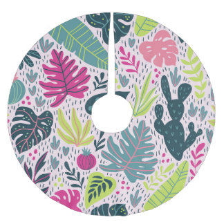 Saia Para Árvore De Natal De Poliéster Floresta tropical selvagem, colheita repetida