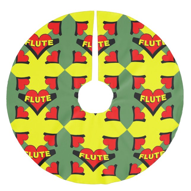 Saia Para Árvore De Natal De Poliéster Flute Over Heart (Frente)