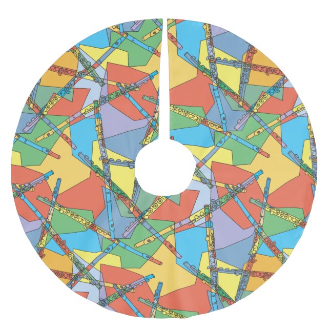 Saia Para Árvore De Natal De Poliéster Flutos Sobrepostos (Frente)