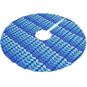 Saia Para Árvore De Natal De Poliéster Folhas de meio século, Marinho e azul de Cobalto