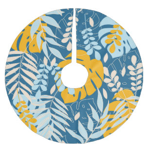 Saia Para Árvore De Natal De Poliéster Folhas Tropicais: Selva Abstrato