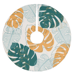 Saia Para Árvore De Natal De Poliéster Folhas Tropicais: Selva Selva Vintage