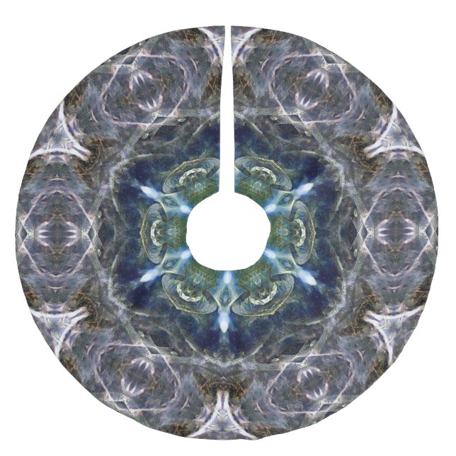 Saia Para Árvore De Natal De Poliéster Folk Mandala (Frente)