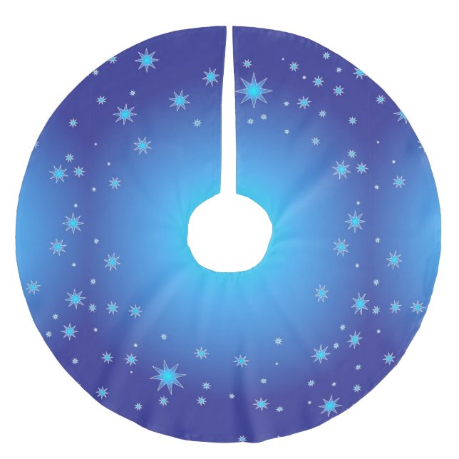 Saia Para Árvore De Natal De Poliéster Formas Geométricas Azuis (Frente)