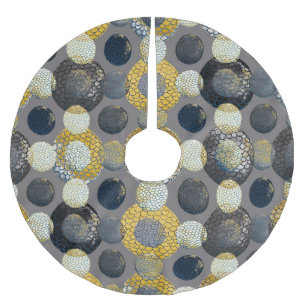 Saia Para Árvore De Natal De Poliéster Formas Geométricas de abstrato: Aquarela Colorida.