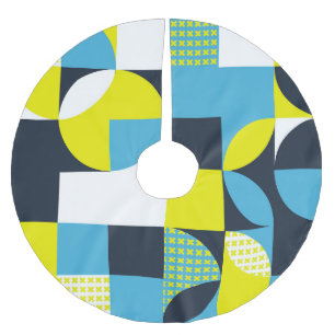 Saia Para Árvore De Natal De Poliéster Formas geométricas, fundo abstrato colorido.