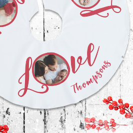 Saia Para Árvore De Natal De Poliéster Foto Cura Whimsic Amor Typografia Caligrafia