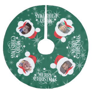Saia Para Árvore De Natal De Poliéster Foto personalizada Feliz Natal Brugado Tre de Poli