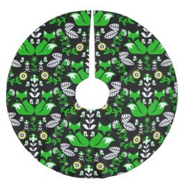 Saia Para Árvore De Natal De Poliéster Fox Nordic Scandinavian Folart Tablecloth