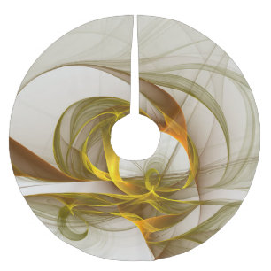 Saia Para Árvore De Natal De Poliéster Fractal de cores metálicas do Precioso moderno