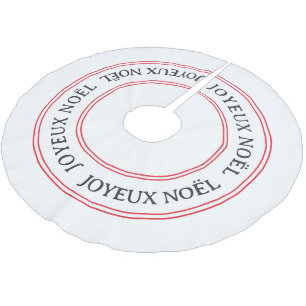 Saia Para Árvore De Natal De Poliéster Francês Joyeux Noël Red Stripe Natal