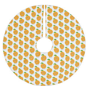 Saia Para Árvore De Natal De Poliéster Fruta de citrinos de laranja-dança