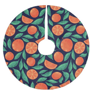 Saia Para Árvore De Natal De Poliéster Fruta Laranja: Vintage Colorida Sem Olhos