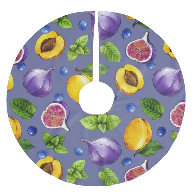 Saia Para Árvore De Natal De Poliéster Frutas de Verão (Frente)