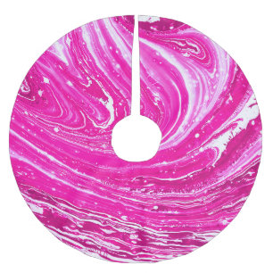 Saia Para Árvore De Natal De Poliéster Fundo de pintura rosa mista.