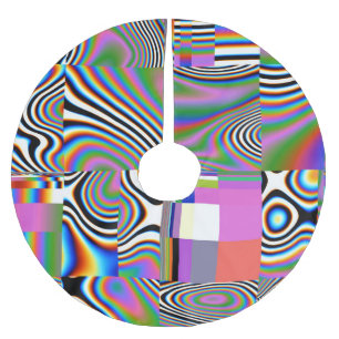 Saia Para Árvore De Natal De Poliéster Fundo Geométrico Vibrant Digital Abstrato