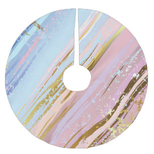 Saia Para Árvore De Natal De Poliéster Fundo Rosa Texturizado