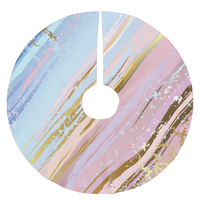 Saia Para Árvore De Natal De Poliéster Fundo Rosa Texturizado (Frente)