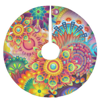 Saia Para Árvore De Natal De Poliéster Funky Retro Pattern Abstrato Bohemian