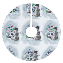 Saia Para Árvore De Natal De Poliéster Futebol Ball Snowman Natal