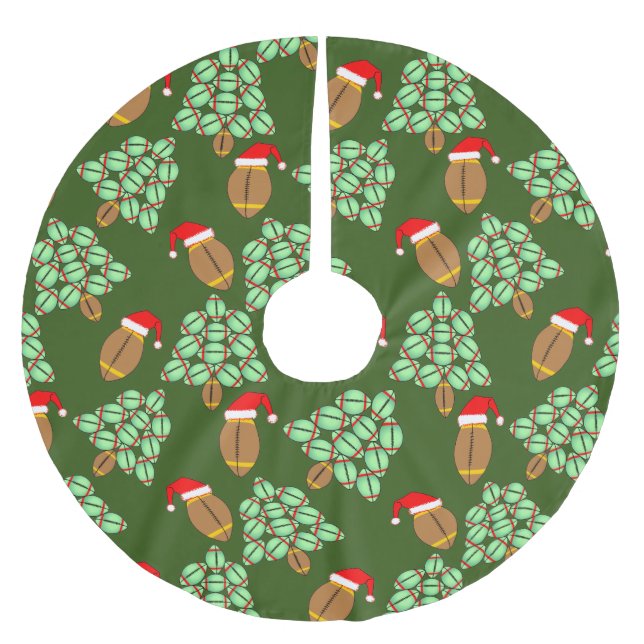 Saia Para Árvore De Natal De Poliéster Futebol de Natal (Frente)