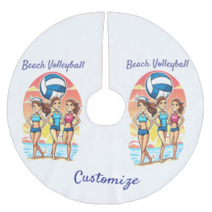 Saia Para Árvore De Natal De Poliéster Garotas de Voleibol de Praia Thunder_Cove