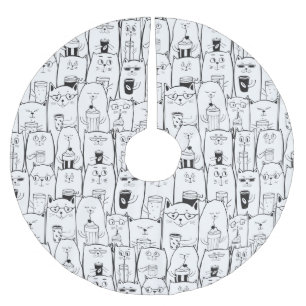 Saia Para Árvore De Natal De Poliéster Gatos Adoráveis