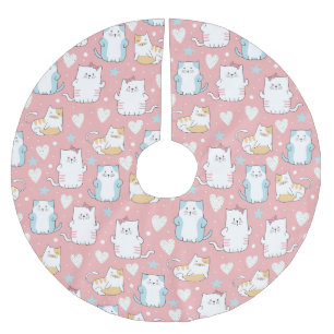 Saia Para Árvore De Natal De Poliéster Gatos Cons