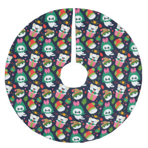 Saia Para Árvore De Natal De Poliéster Gatos de Natal bonitos