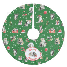 Gatos de Natal em Aquarela Caprichosos