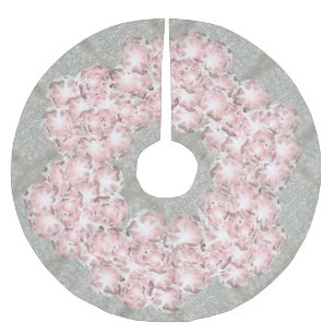 Saia Para Árvore De Natal De Poliéster Gemas cor-de-rosa Rosa Dusty em Cinzas com Sparkle