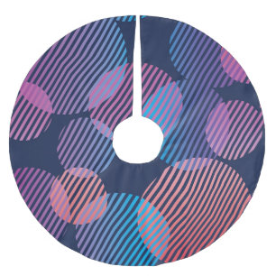 Saia Para Árvore De Natal De Poliéster Geometria Tropical: Design violeta e rosa noturno