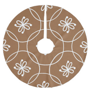 Saia Para Árvore De Natal De Poliéster Geométrico floral: padrão artístico de safra.