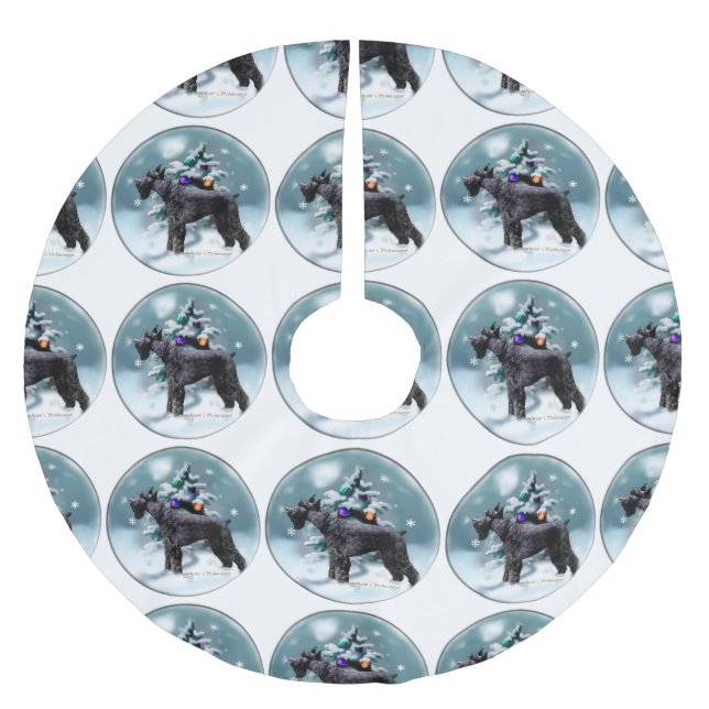 Saia Para Árvore De Natal De Poliéster Giant Schnauzer Natal (Frente)