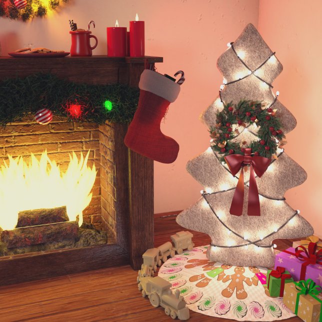 Saia Para Árvore De Natal De Poliéster Gingerbird Boys and Girls (Criador carregado)