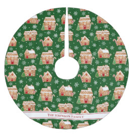 Saia Para Árvore De Natal De Poliéster Gingerbread House