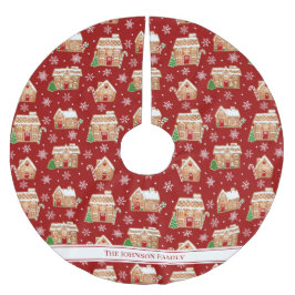 Saia Para Árvore De Natal De Poliéster Gingerbread House