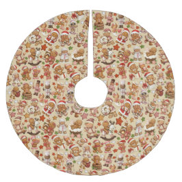 Saia Para Árvore De Natal De Poliéster Gingerbread Joy Christmas Tree Skirt
