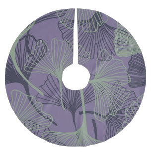 Saia Para Árvore De Natal De Poliéster Gingko biloba: padrão de colheita de abstrato.