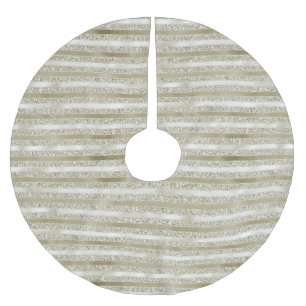 Saia Para Árvore De Natal De Poliéster Girly Glitzy Glitter Glam Douradas Stripes