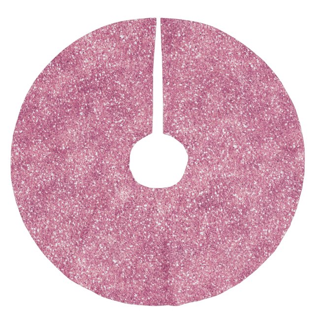 Saia Para Árvore De Natal De Poliéster Girly Pink Glitter Sparkle Glitz (Frente)