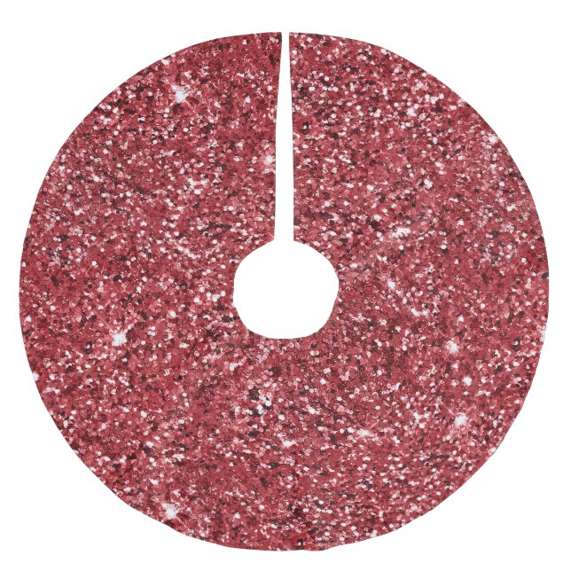 Saia Para Árvore De Natal De Poliéster Glam Sparkle Red Glitter (Frente)