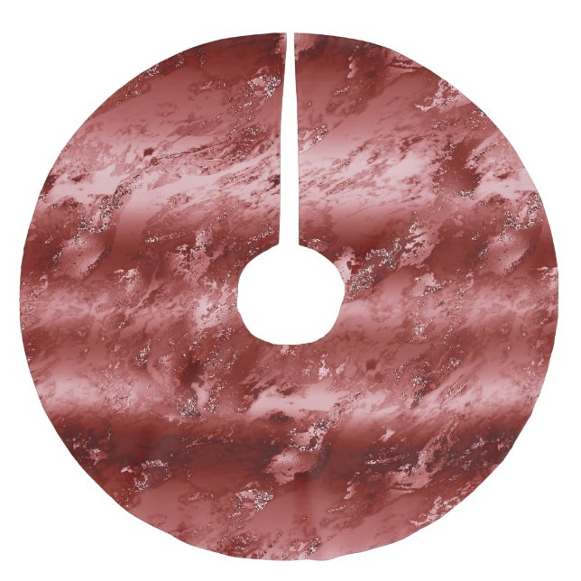 Saia Para Árvore De Natal De Poliéster Glitzy Red Ombre Marble Natal (Frente)