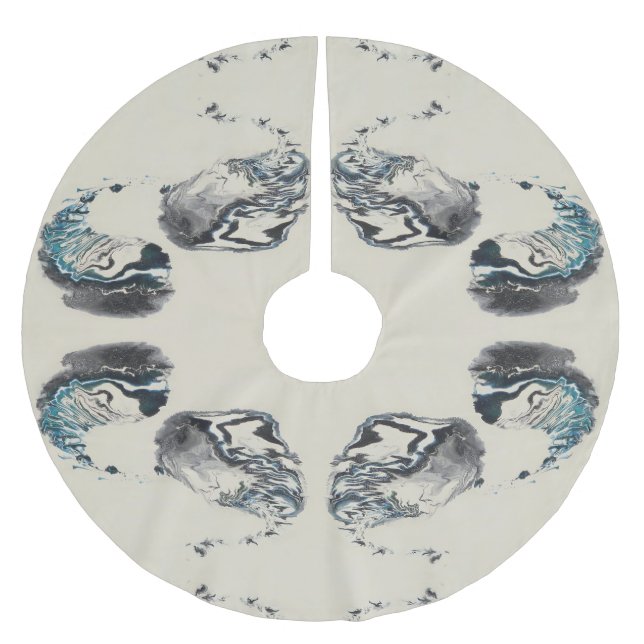 Saia Para Árvore De Natal De Poliéster Go With the Flow - Acrylic Pouring (Frente)