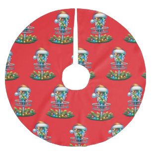 Saia Para Árvore De Natal De Poliéster Golfe de Disco de Natal Pensado