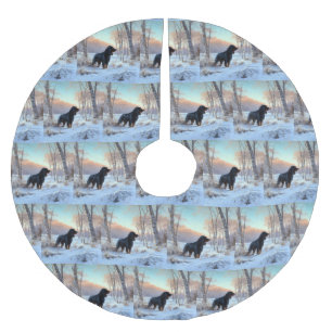 Saia Para Árvore De Natal De Poliéster Gordon Setter Deixe-O Neve Natal