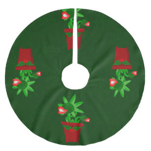 Saia Para Árvore De Natal De Poliéster gótica mascote de natal venus flytrap spookmas